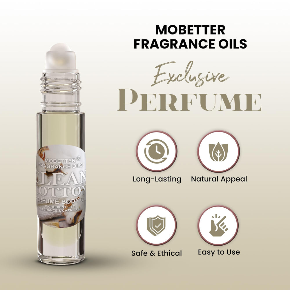 MOBETTER FRAGRANCE OILS oil texture on palm highlighting alcohol-free, skin-friendly finish