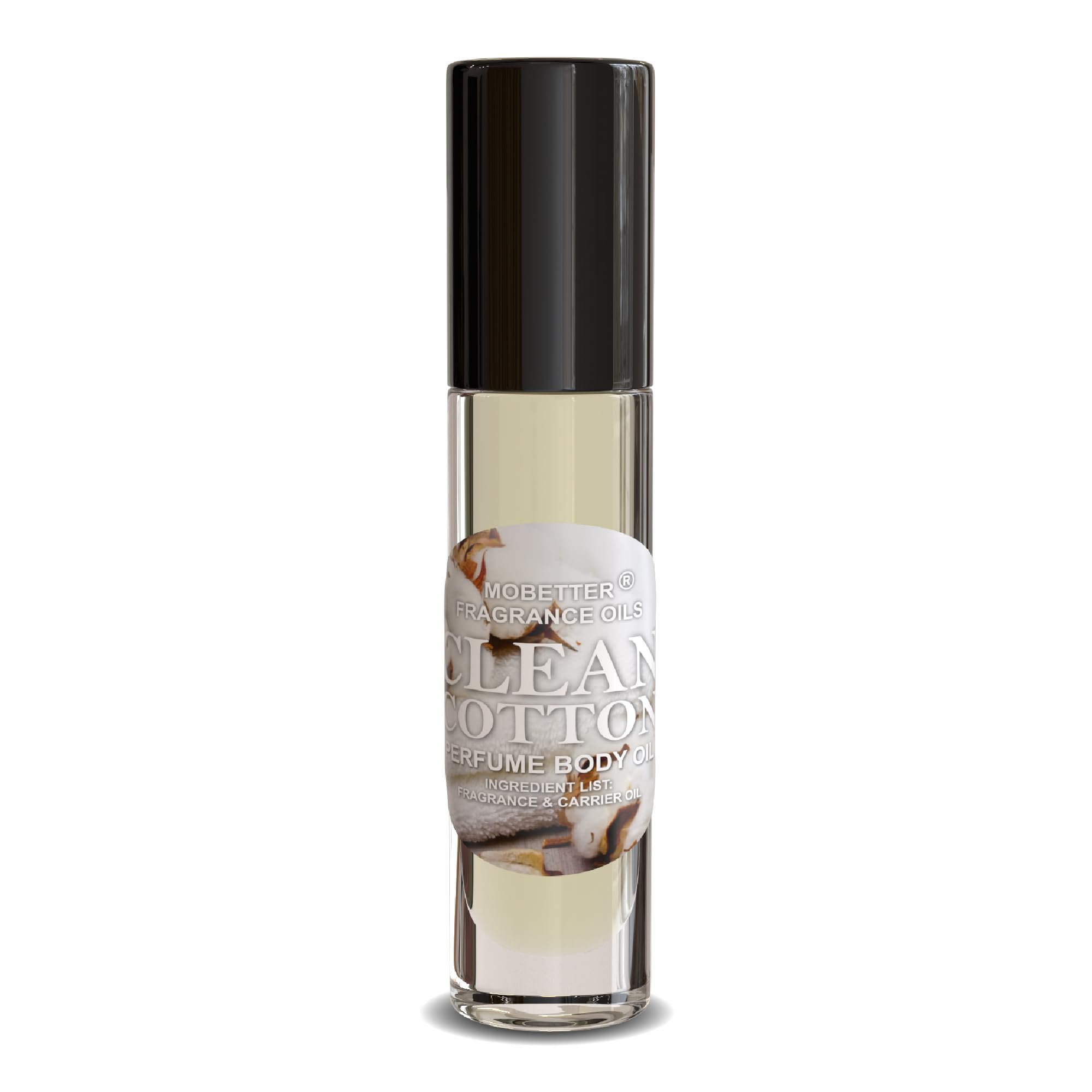 MOBETTER FRAGRANCE OILS roll-on front view showing compact bottle and label, easy portability