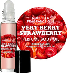 MOBETTER FRAGRANCE OILS front packaging showing compact roll-on and strawberry theme for easy carry