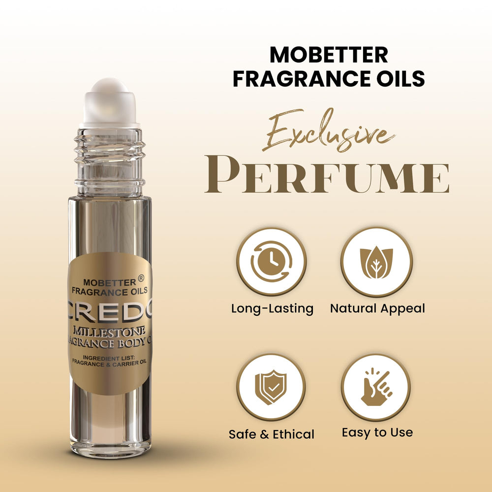 MOBETTER FRAGRANCE OILS close-up of glass bottle and printed label, durable and premium finish