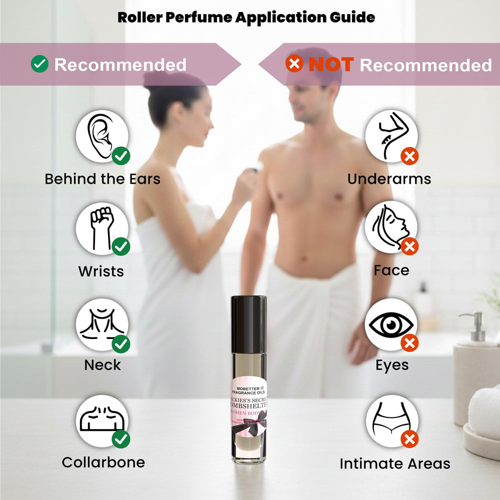 MOBETTER FRAGRANCE OILS on a vanity at night-out scene conveying stylish, ready-to-wear scent
