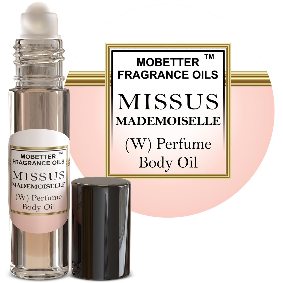 MOBETTER FRAGRANCE OILS roll-on front view showing compact bottle and label, great for travel