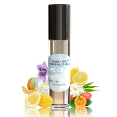 MOBETTER FRAGRANCE OILS front bottle displaying branding and elegant blue label benefit travel convenience