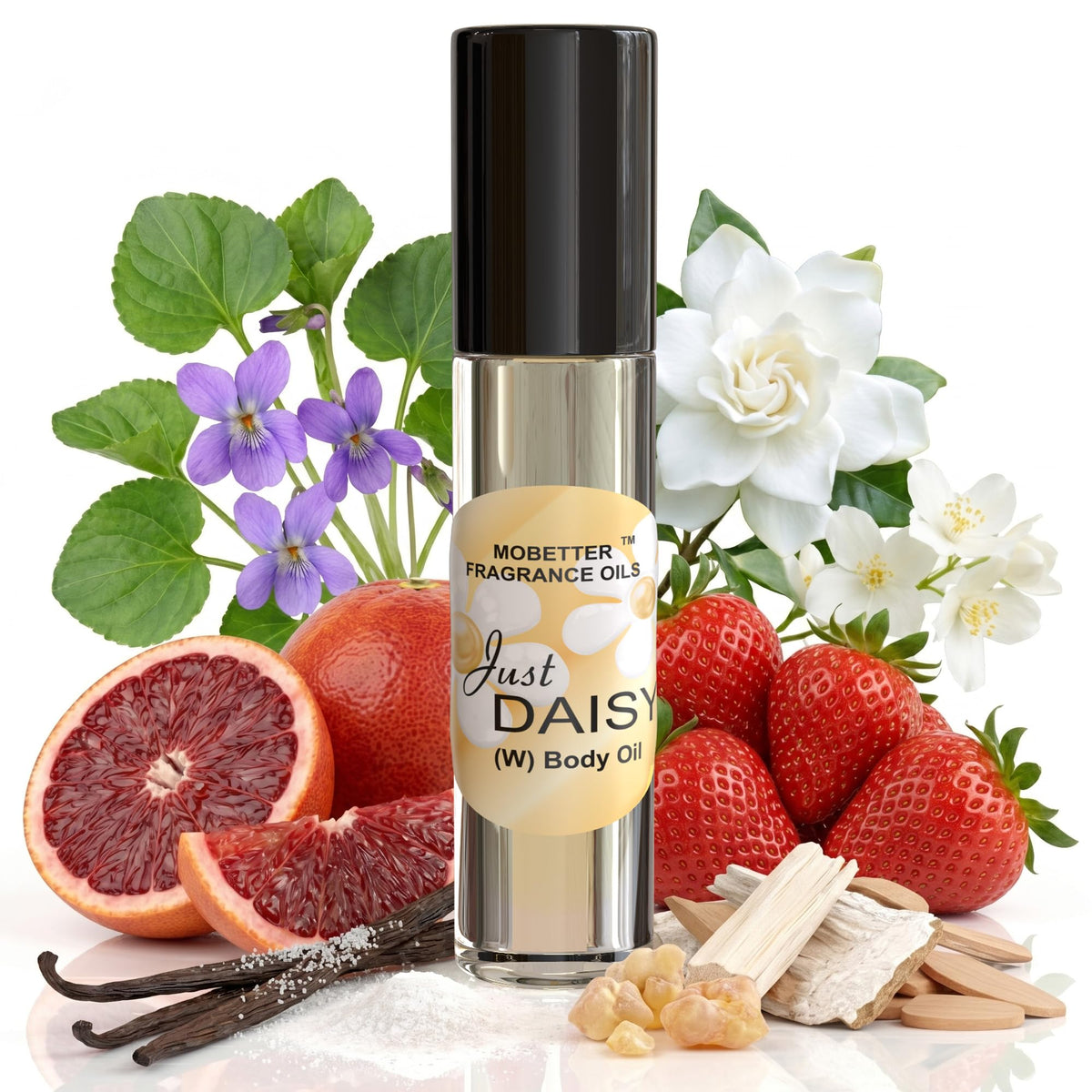 MOBETTER FRAGRANCE OILS front roll-on bottle showing compact size and label benefit