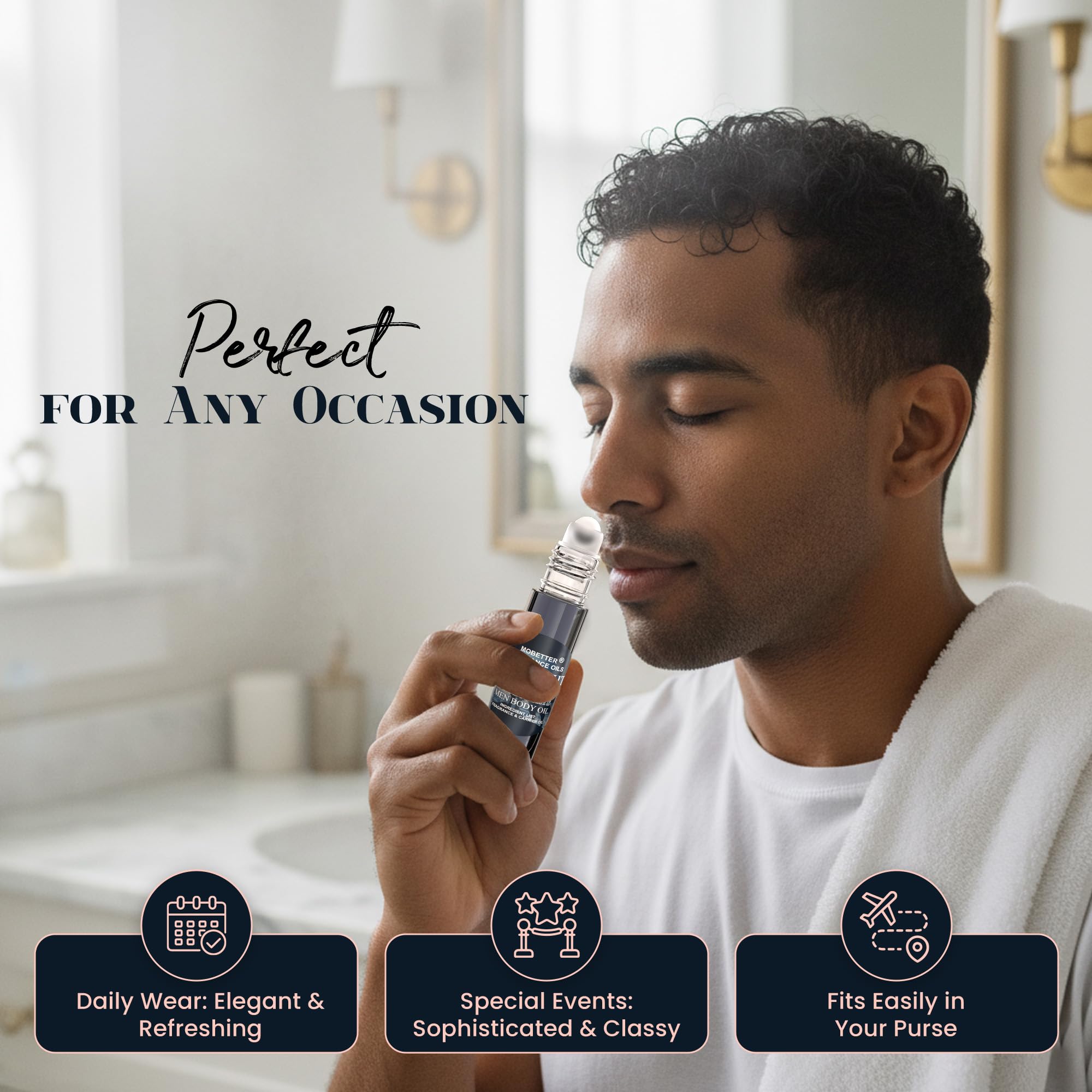 MOBETTER FRAGRANCE OILS applied to wrist pulse point demonstrating long-lasting scent benefit
