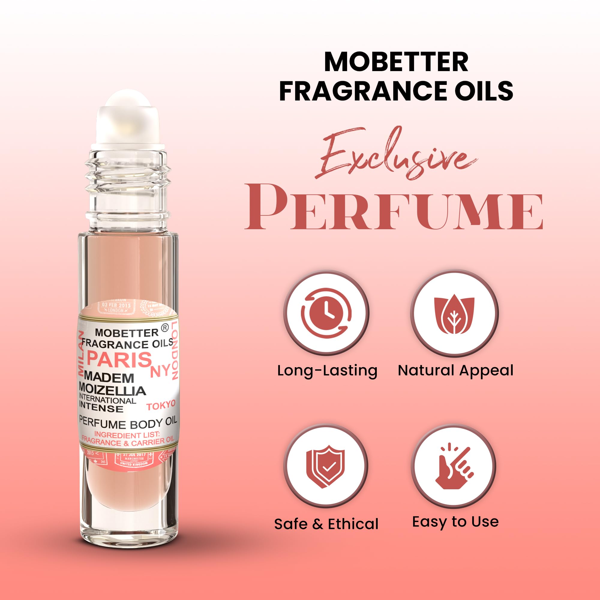 MOBETTER FRAGRANCE OILS oil texture on skin showing smooth absorption and long-lasting scent