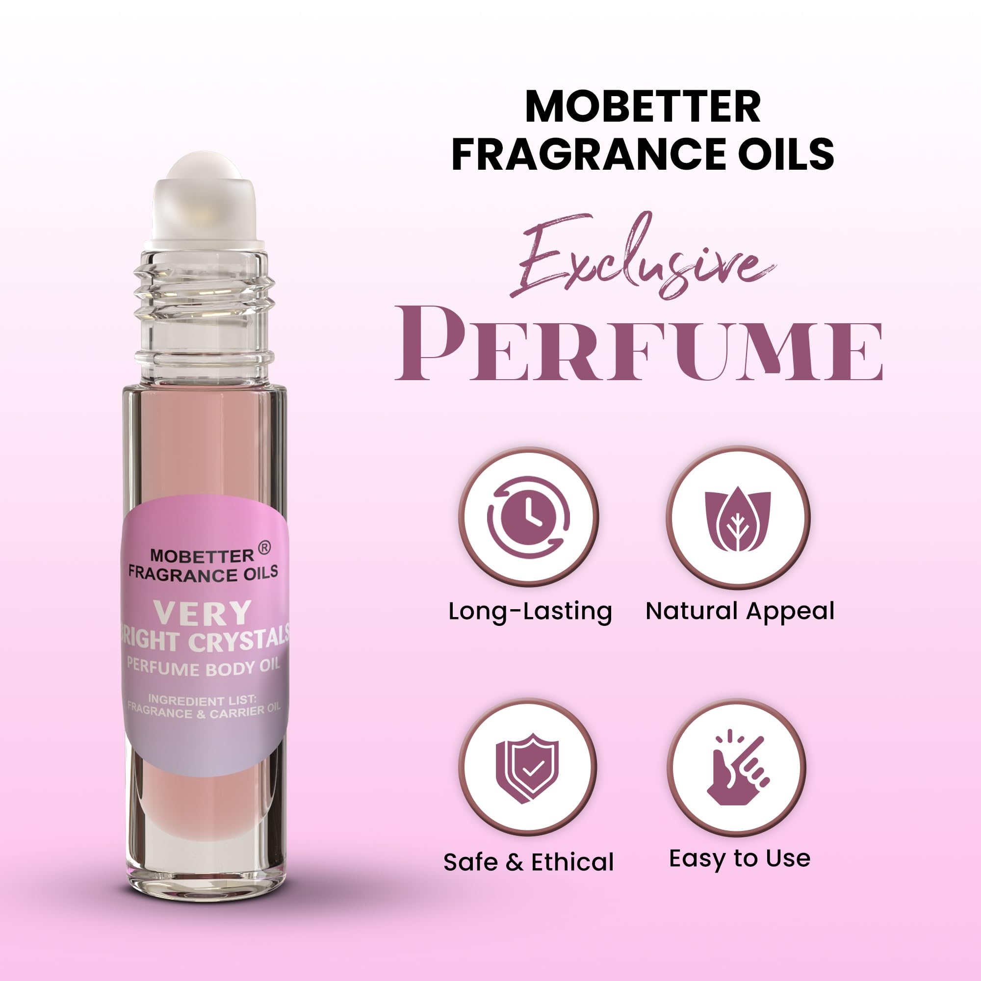 MOBETTER FRAGRANCE OILS oil texture on skin demonstrating smooth, long-lasting wear