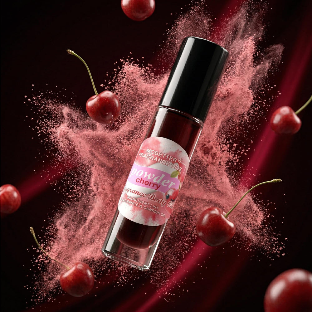 MOBETTER FRAGRANCE OILS in a travel bag on a dresser to show convenience and on-the-go scent refresh