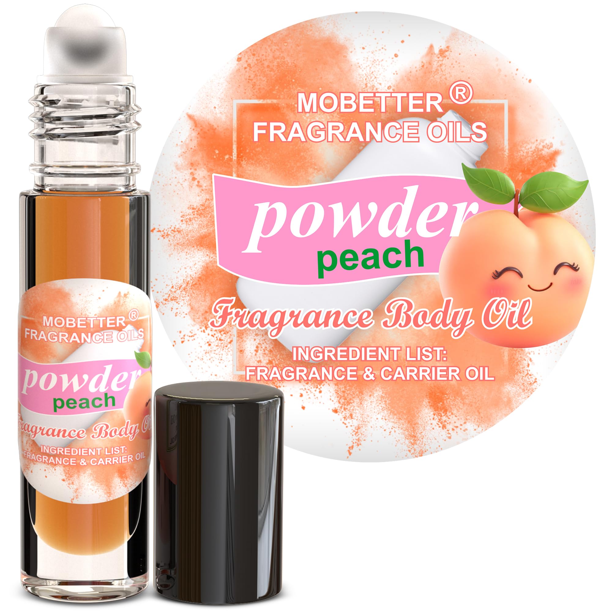 MOBETTER FRAGRANCE OILS front packaging view showing compact roll-on and benefits