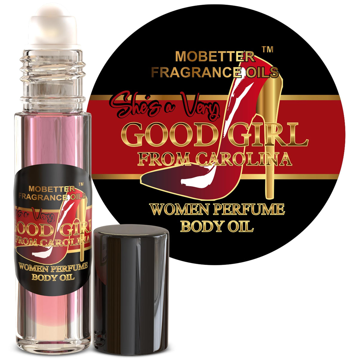 MOBETTER front label view showcasing compact travel-friendly design and scent name