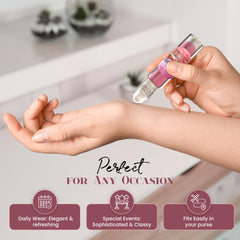 MOBETTER FRAGRANCE OILS next to a credit card showing pocketable travel size