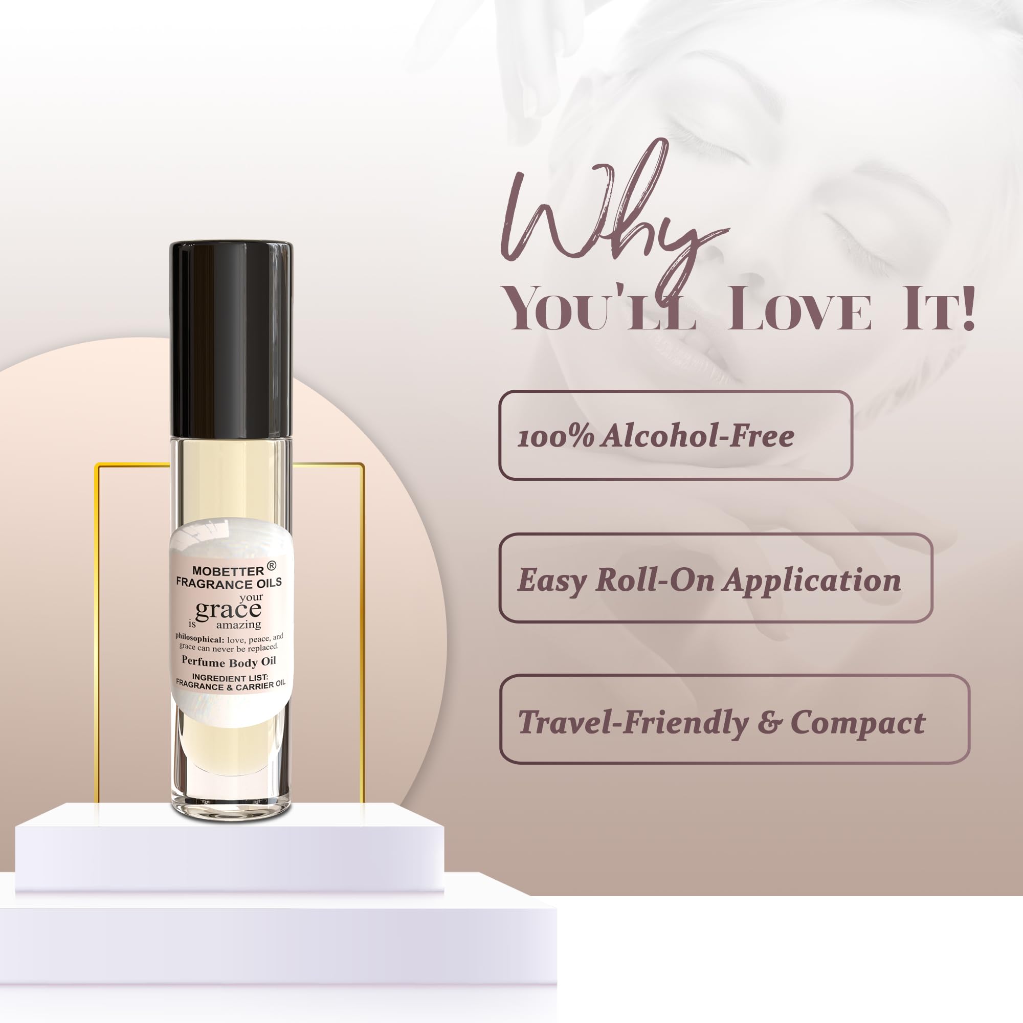 MOBETTER FRAGRANCE OILS oil texture on skin close-up demonstrating smooth, non-greasy finish and lasting aroma