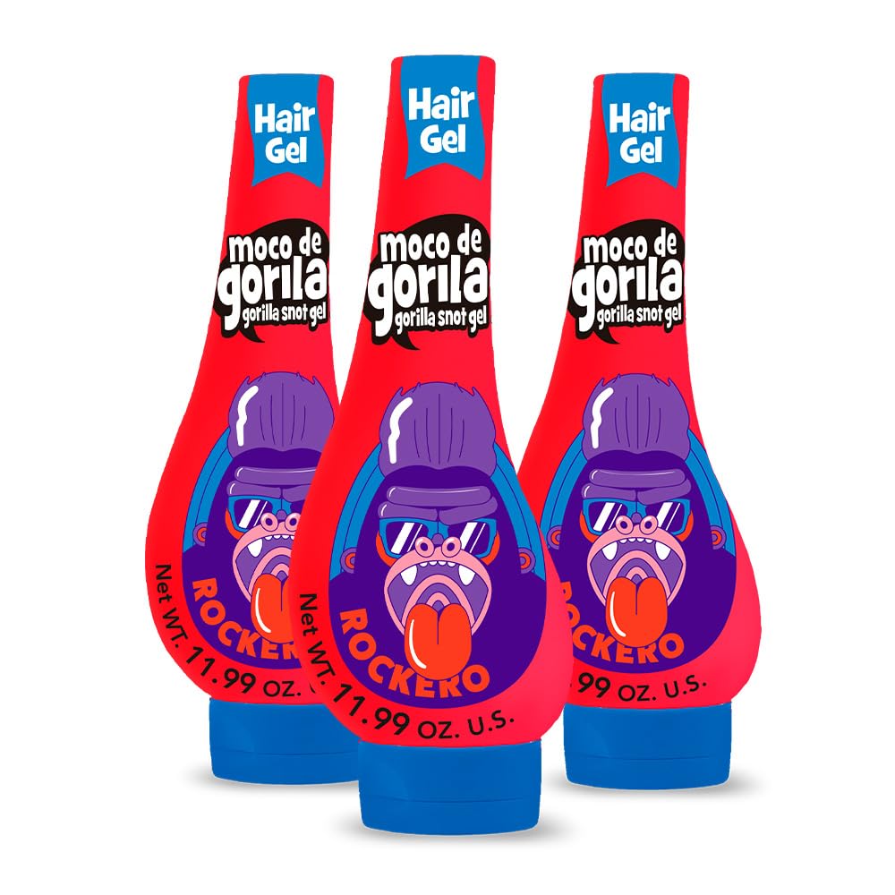 Moco de Gorila front packaging showing three 11.92 oz bottles and bold label, clear hold benefit