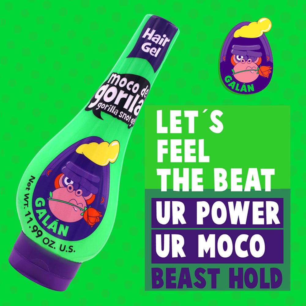 Moco de Gorila Galan in use while styling hair for long-lasting hold and control