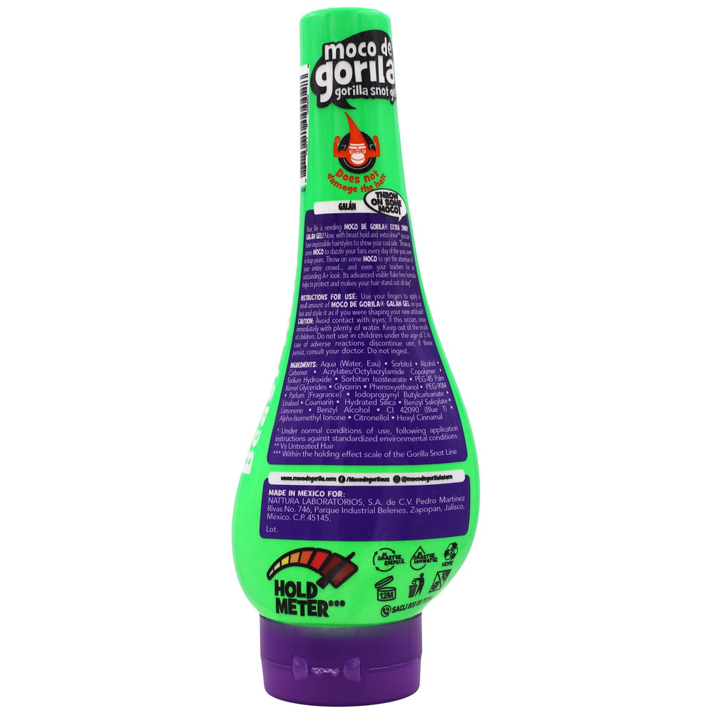 Moco de Gorila Galan bottle with label and size for clear product identification