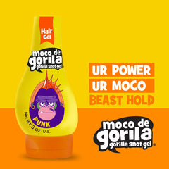 Moco de Gorila styled punk hair on model illustrating long-lasting control and shine