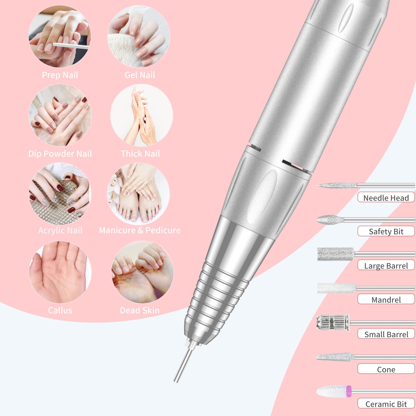 MOCOWIND close-up of aluminum handpiece with twist-lock bit for secure grip and heat control