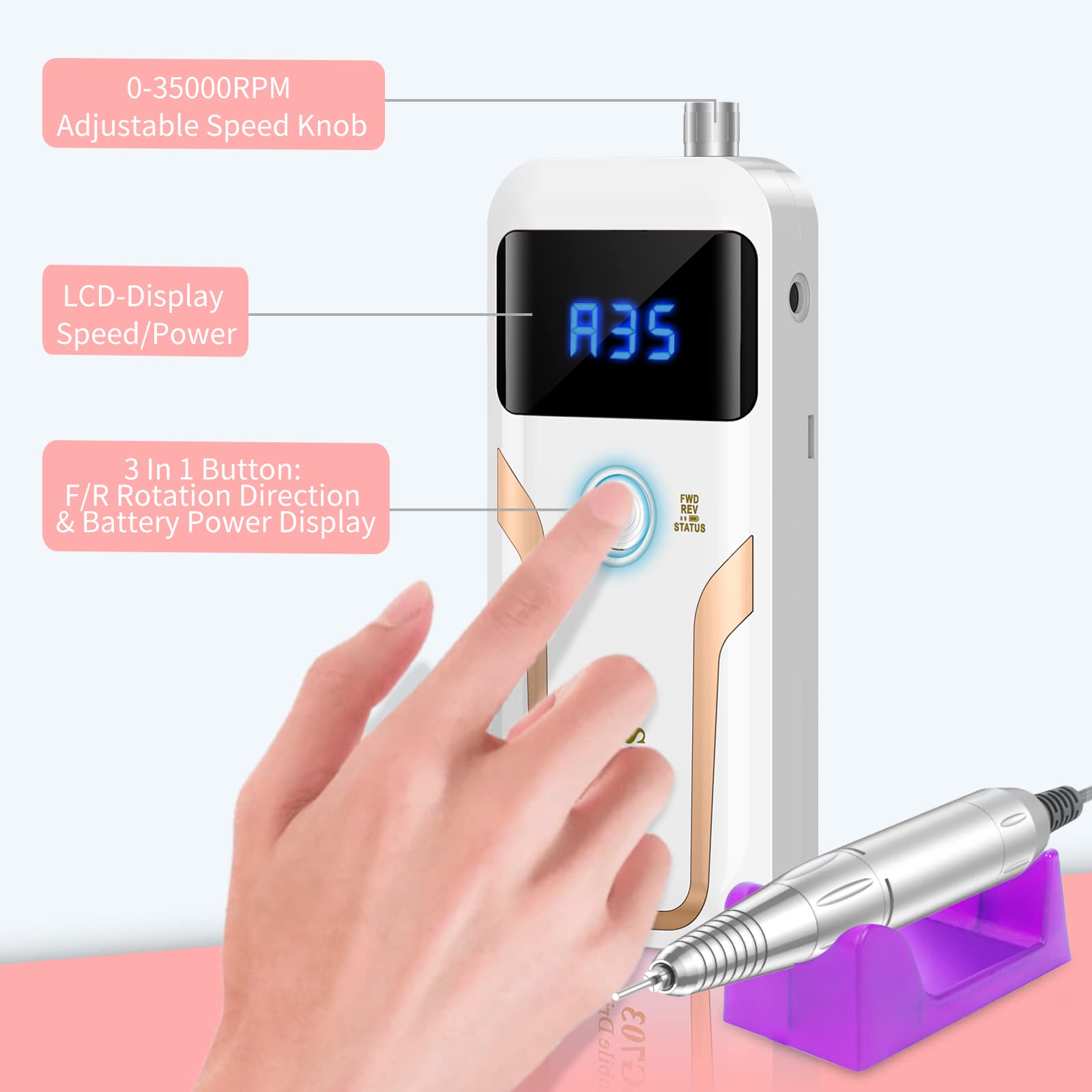 MOCOWIND packaging and charger displayed with accessories highlighting included components and readiness