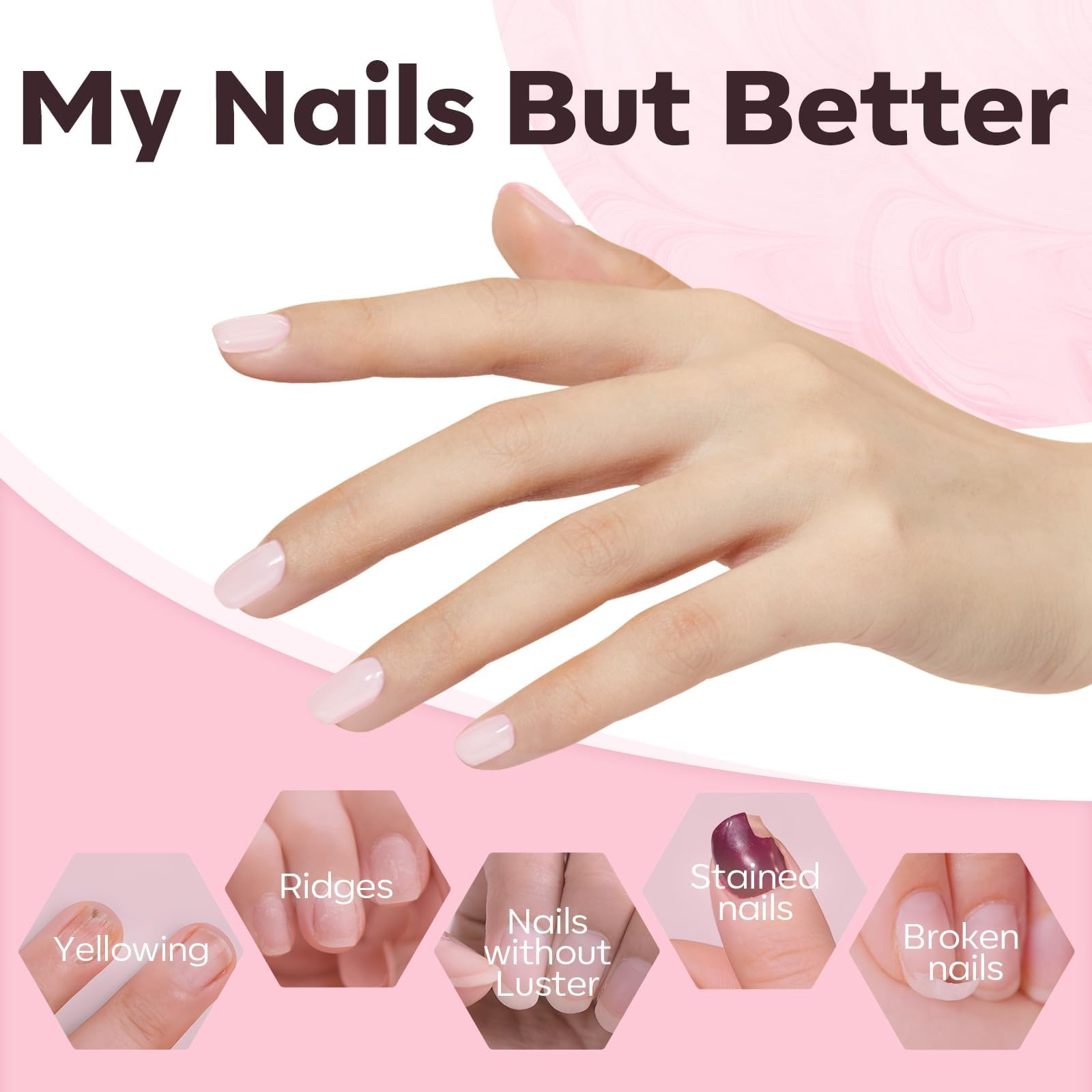 modelones 8-in-1 thickening gel close-up, dense texture for strong nail apex