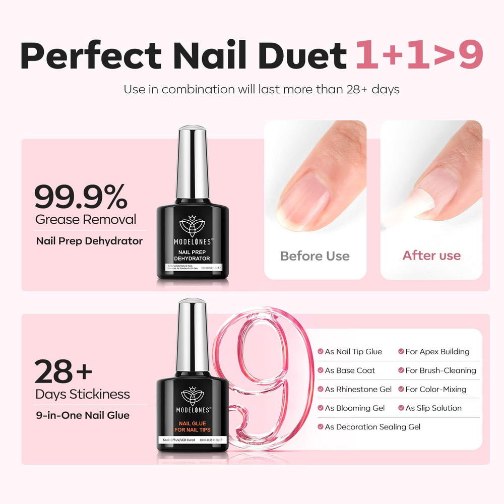 modelones 9-in-1 glue gel with applicator showing versatile use and strength