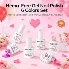 modelones all six shades flat lay showing color range for versatile nail design options