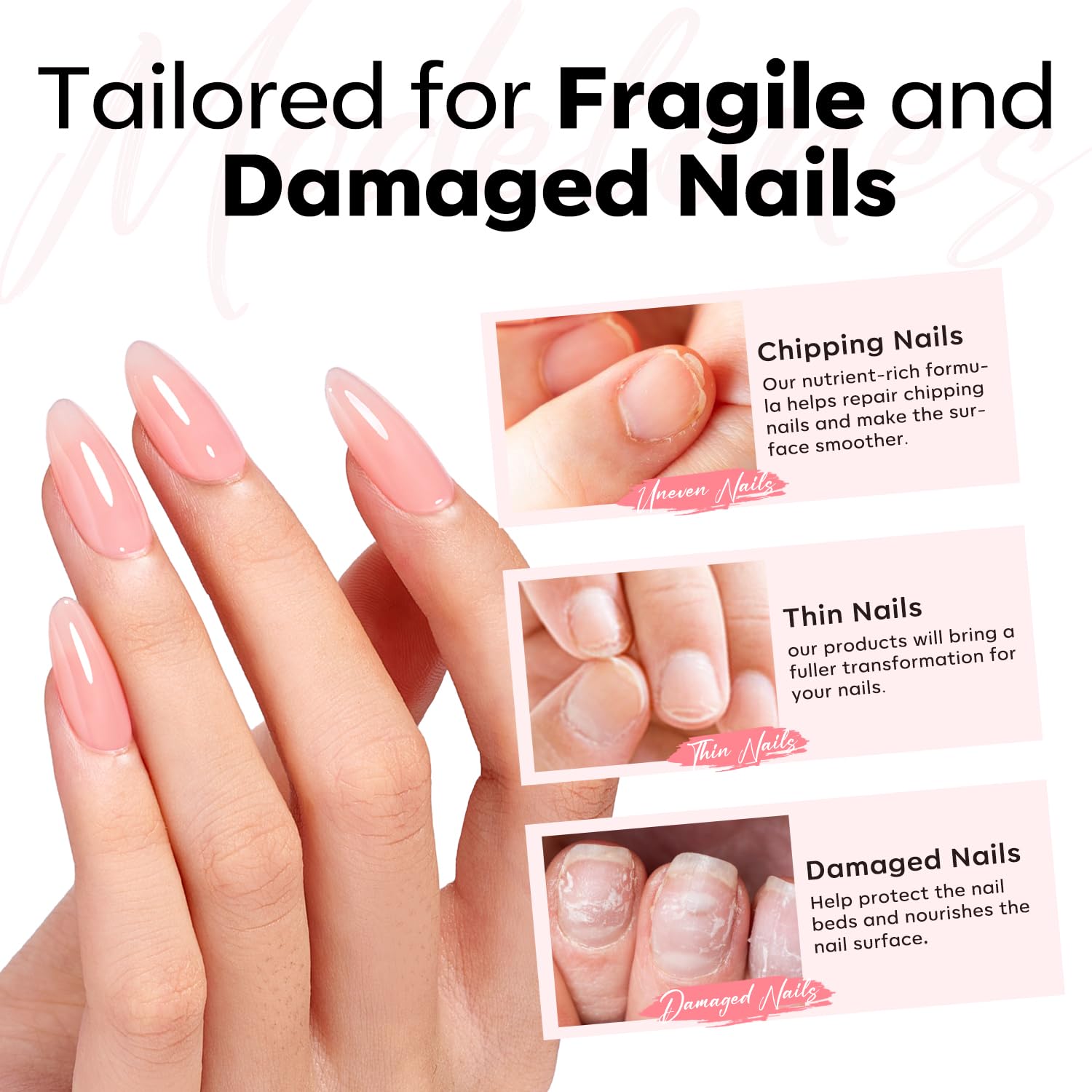 modelones applying builder rubber base brush stroke improving nail strength