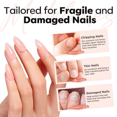 modelones brush applying rubber base to nail providing even coverage and control