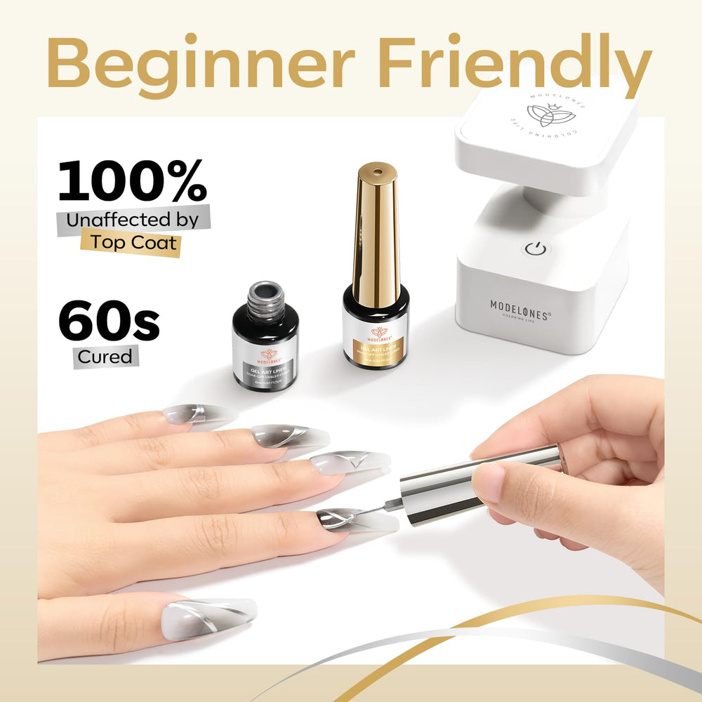modelones applying fine French tip shows controlled brush performance