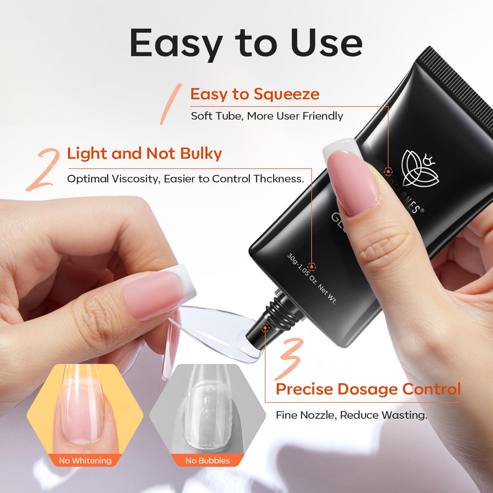 modelones application on a clear nail tip demonstrating secure placement