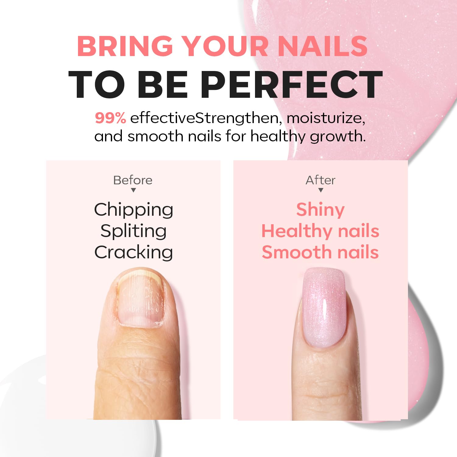 modelones application on fingernail demonstrating even coverage and instant smoothing benefit