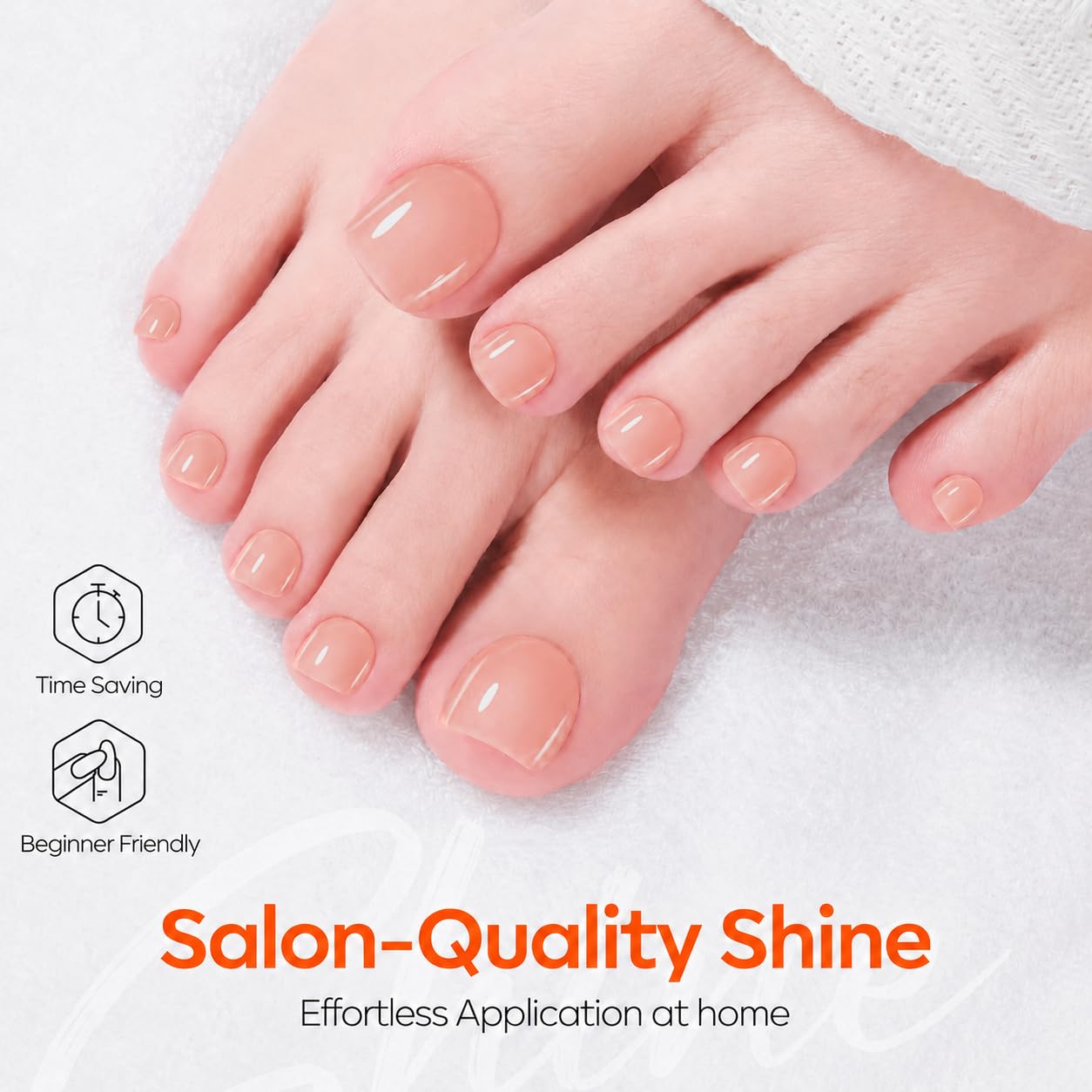modelones applying polish to fingernails for visible strengthening effect