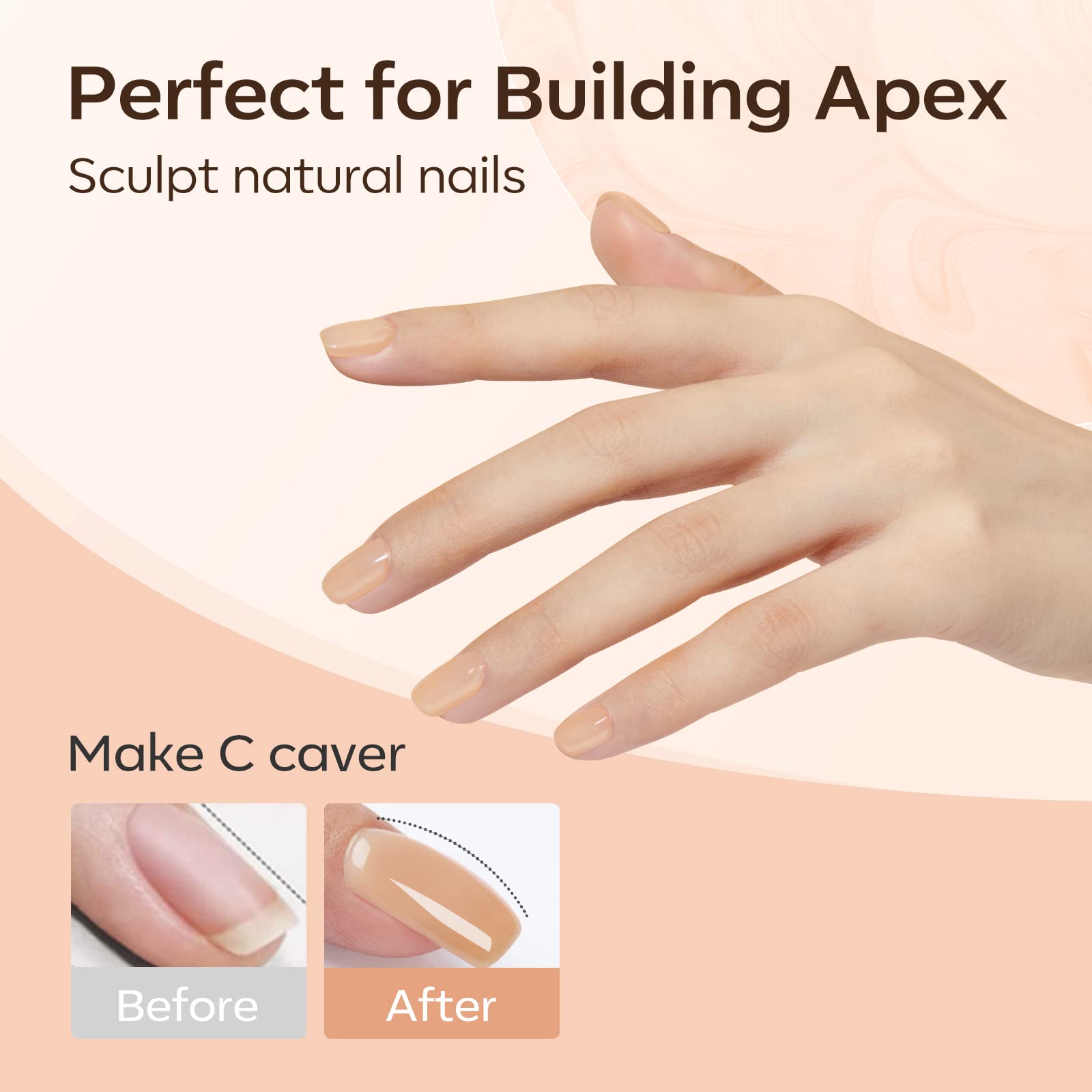 modelones application on nail tip illustrating extension and shaping benefit