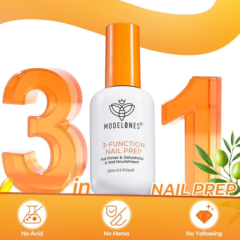 modelones applied on natural nail preparing for gel adhesion