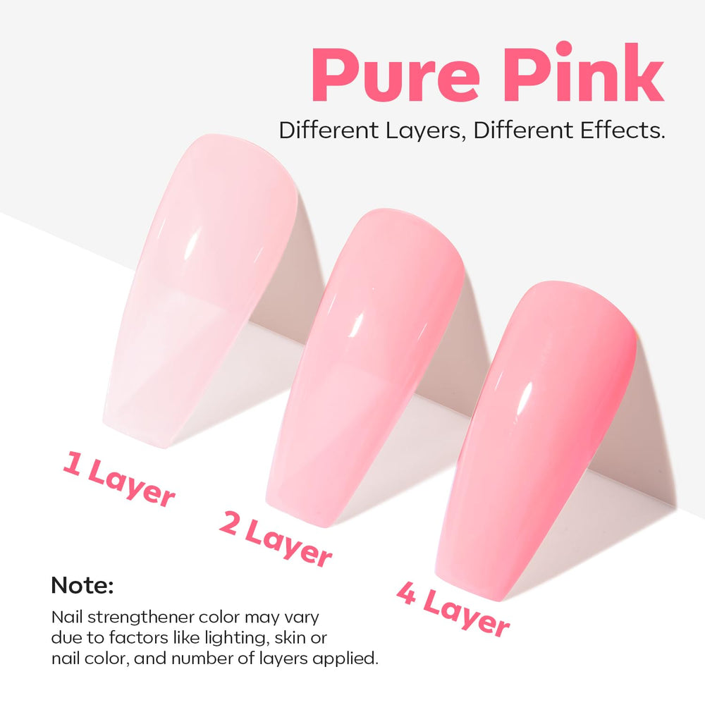 modelones application on natural nails, strengthens and smooths surface