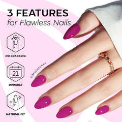 Modelones hands matching nail sizes demonstrating easy quick application