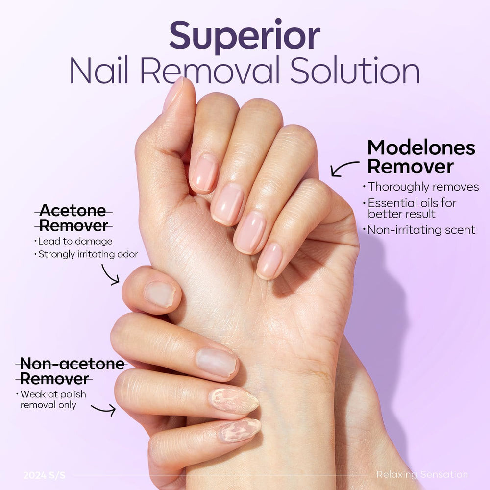 modelones application wiping nail showing easy removal and minimal effort