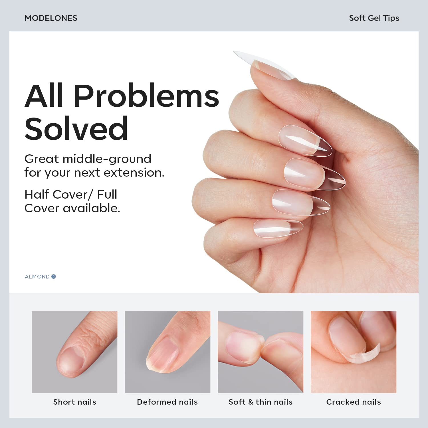 modelones applying tip with glue on finger demonstrating quick application benefit