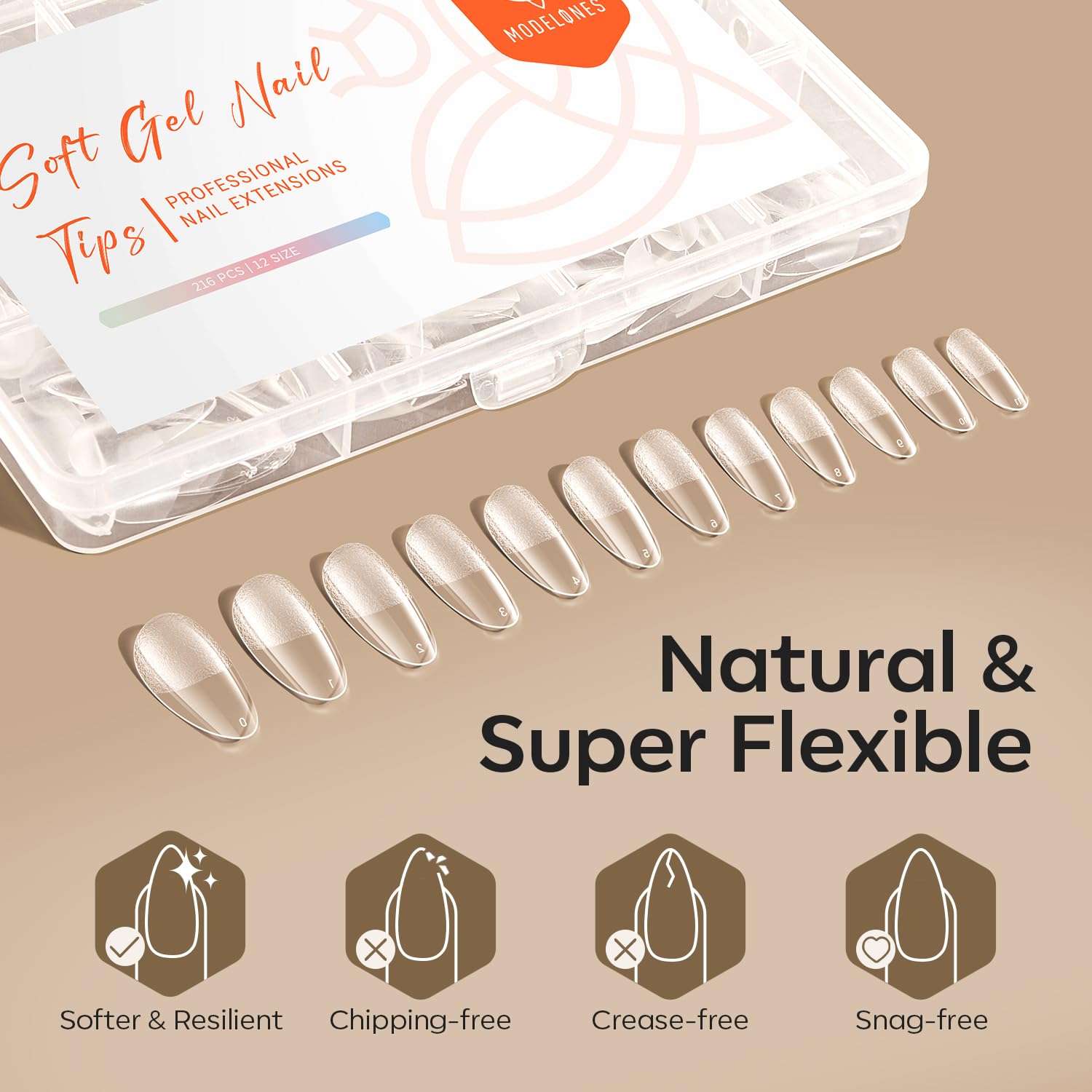 modelones applied with gel polish displays polished finish and long-lasting look