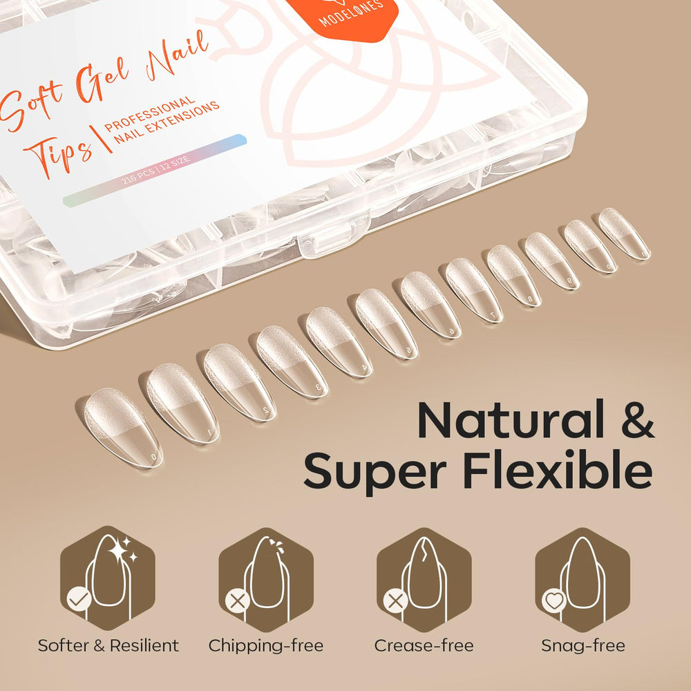 modelones applied with gel polish displays polished finish and long-lasting look