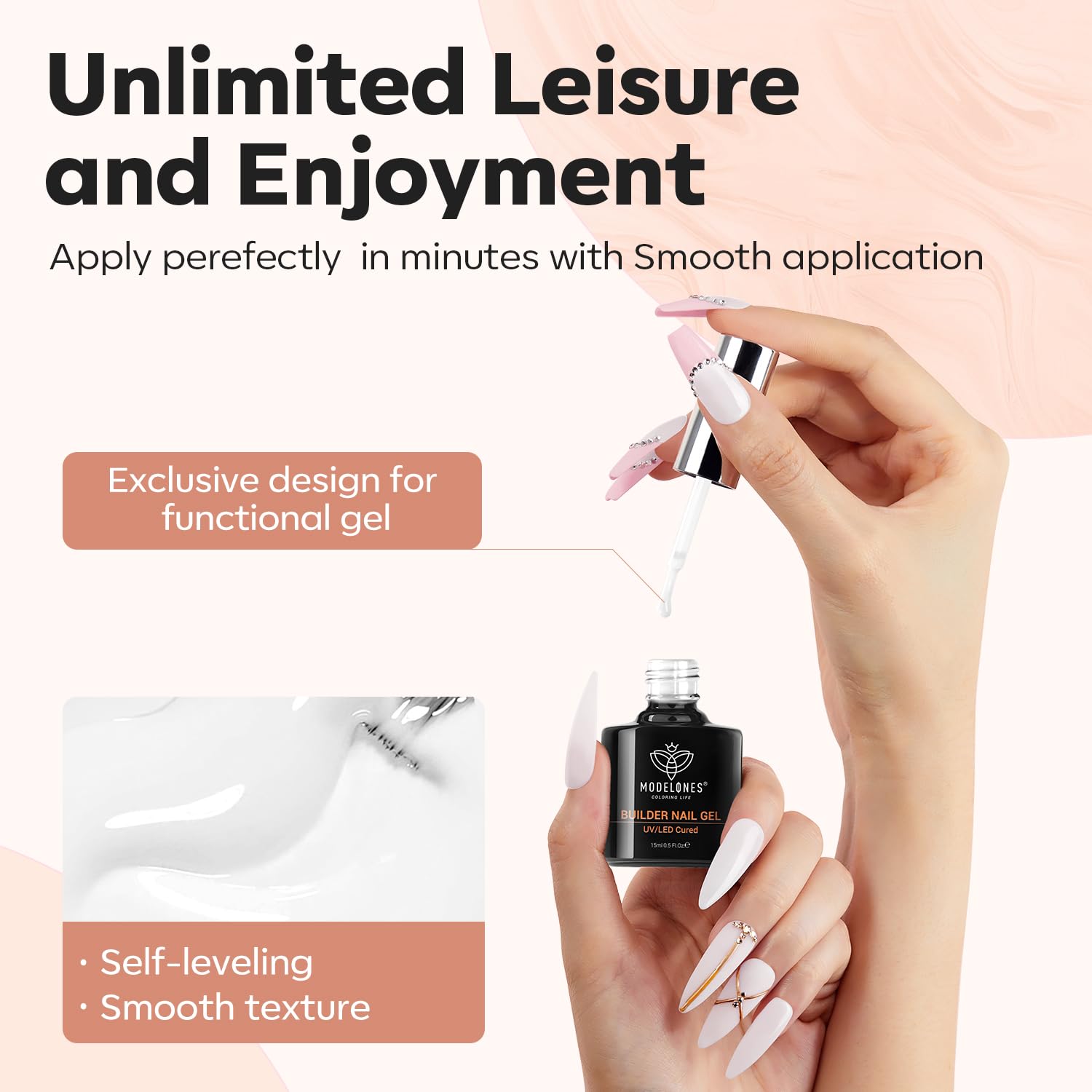 modelones woman doing manicure at home conveys convenience and salon-quality results