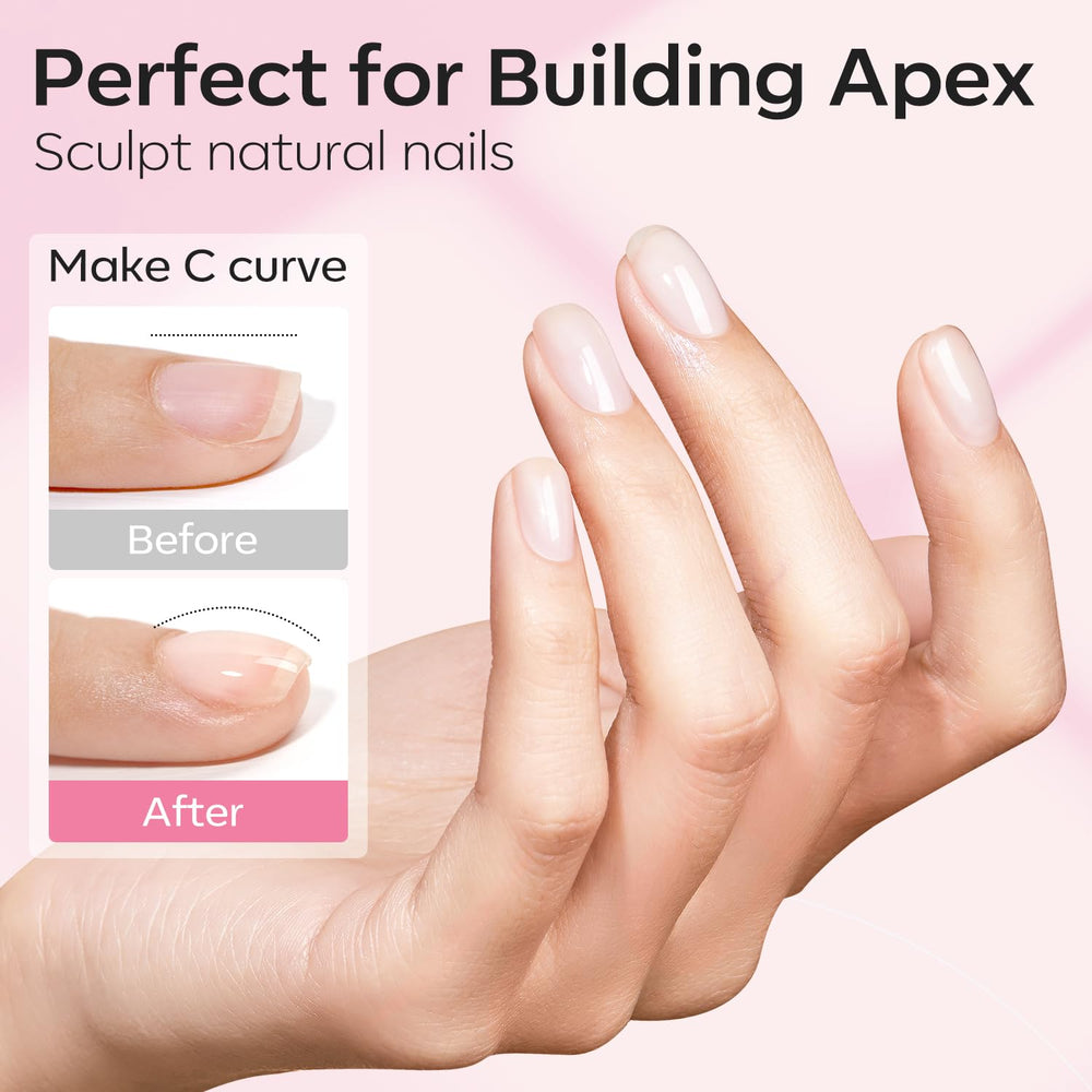 modelones baby pink gel texture swatch highlighting buildable thickness and pastel tint