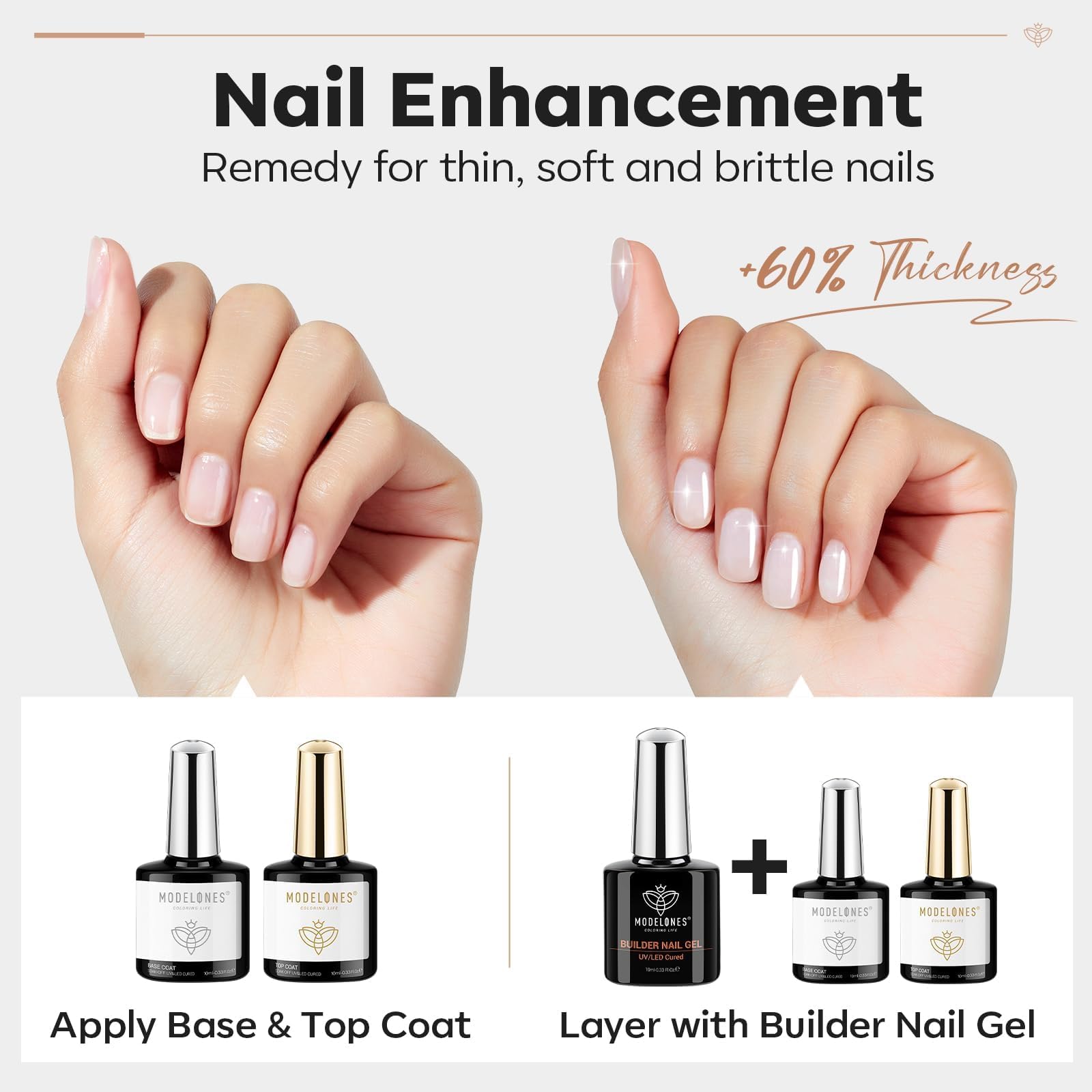 modelones base coat label detail highlighting acid-free formula for improved adhesion