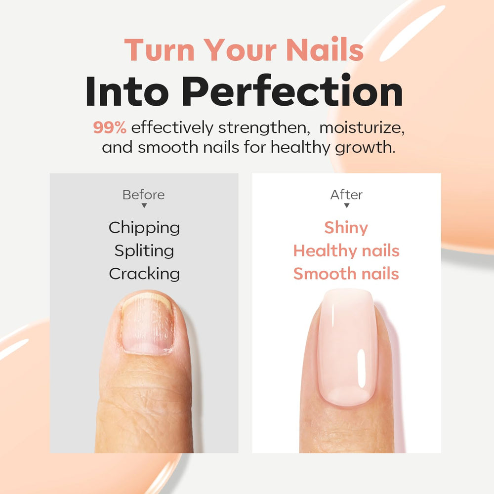 modelones before and after nails comparison showing improved appearance benefit