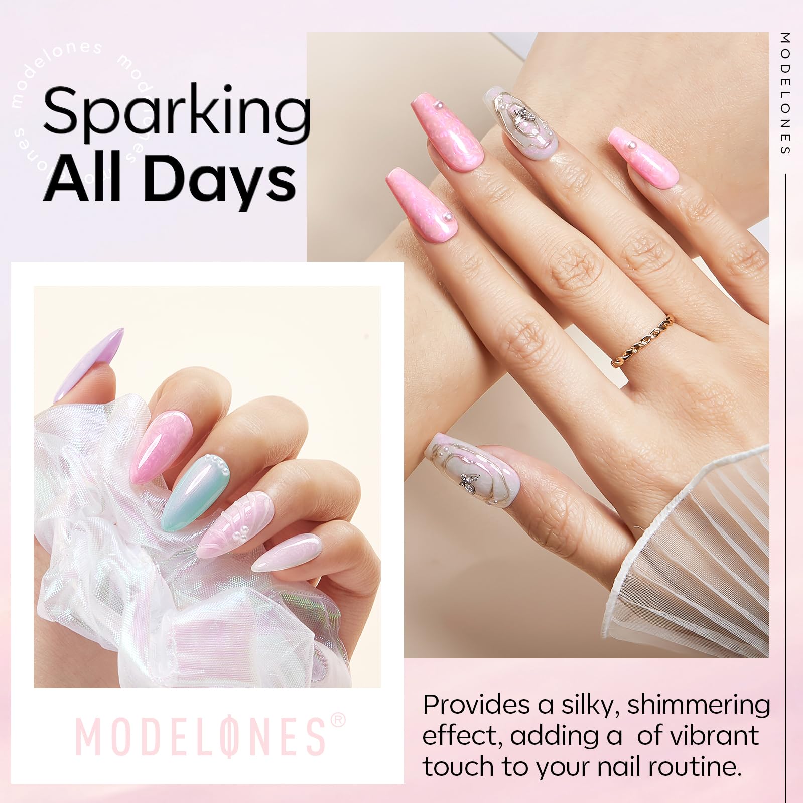 modelones before and after nails showing restored gloss and chip resistance benefit
