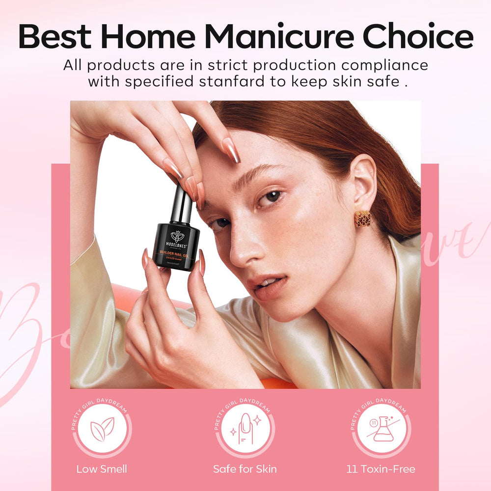 modelones before and after strengthening pair highlighting stronger natural nails