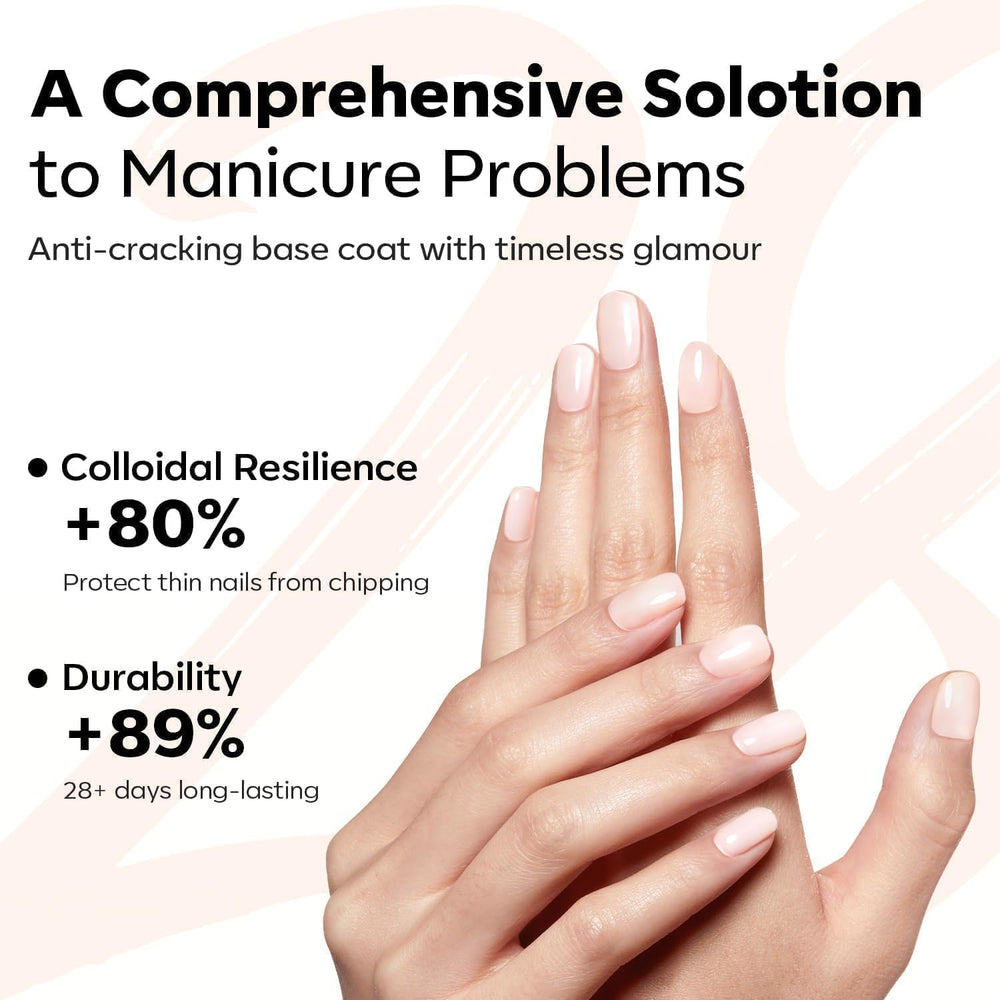 modelones before after strengthening comparison illustrating reduced splitting and stronger nail appearance
