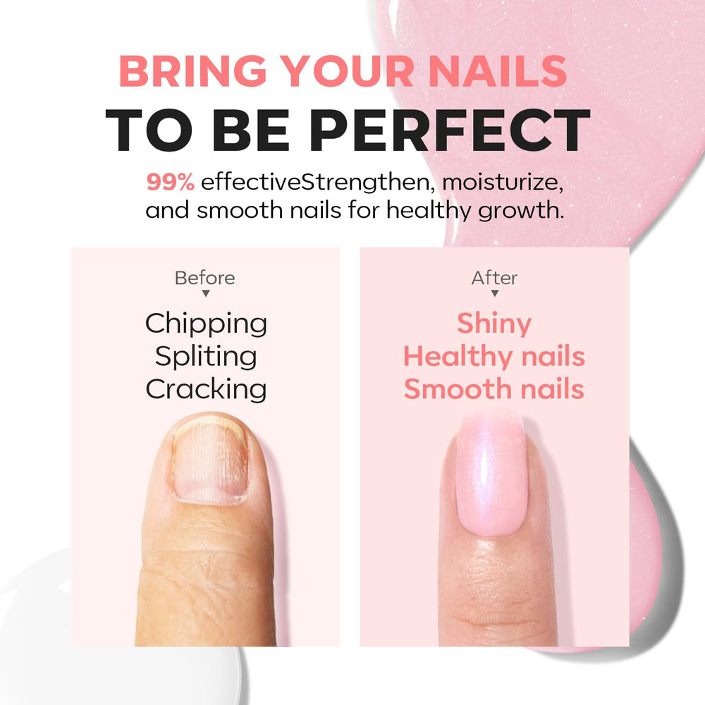modelones before and after nails showing repaired healthier appearance
