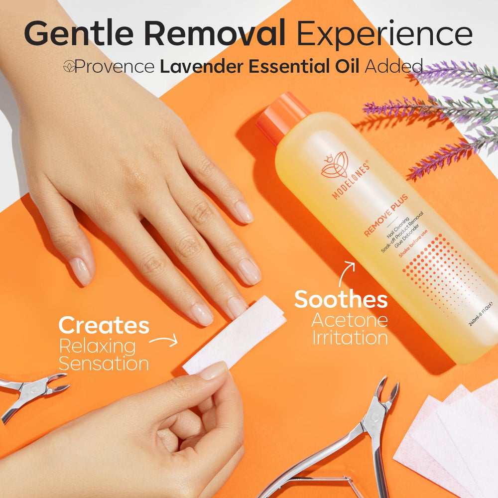 modelones before and after nails showing clean removal and smoother nail surface
