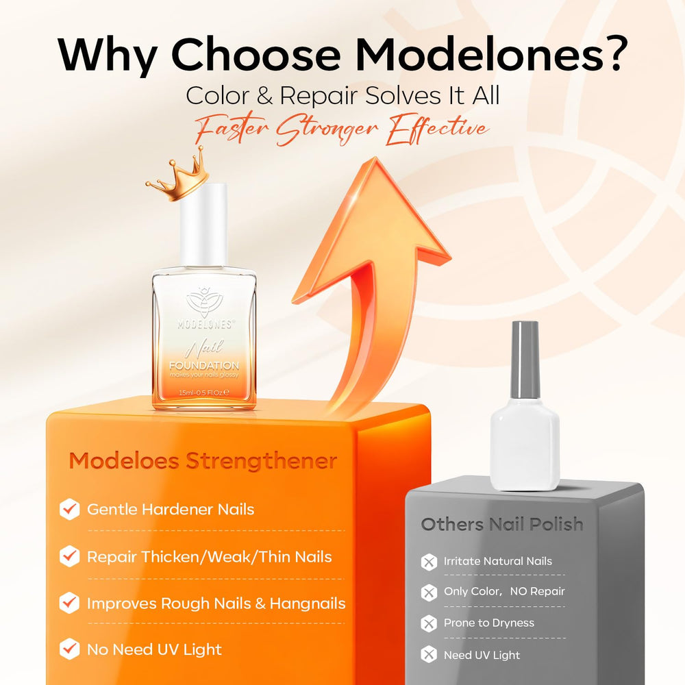 modelones before and after nails demonstrating smoother appearance benefit
