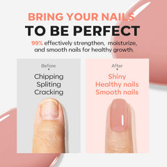 modelones before and after nails showing smoother even nail surface